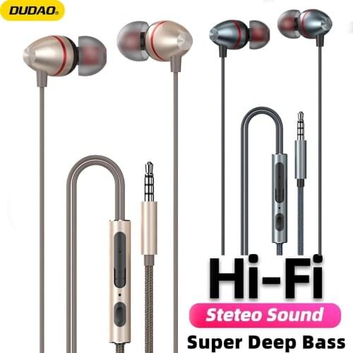 DUDAO Wired Headset Gaming in ear Earphone with Microphone Super Bass Gamer Heatset