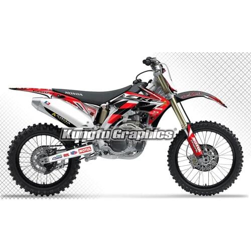 KUNGFU GRAPHICS Motocross Racing Decals MX Stickers Vinyl Kit Vehicle Wraps for CRF 450 R CRF450R 2005 2006 2007 2008