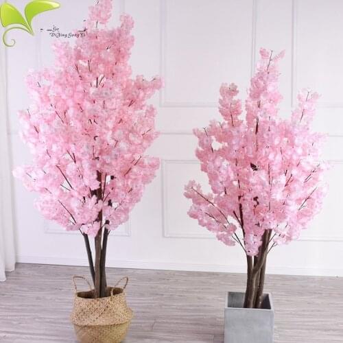 2M Height PInk Color Artificial Cherry Blossom Tree Cherry Flower Wishing Trees For Shop Landscape DIY Wedding Centerpiece Decor