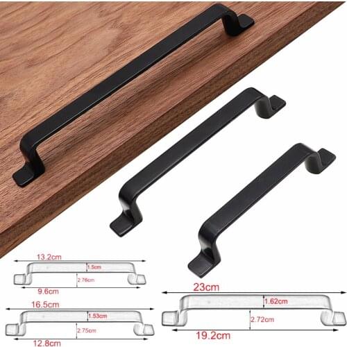 American Style Black Zinc Alloy Kitchen Handles Cabinet Desk Drawer Knobs and Wardrobe Door Handles Pulls Furniture Handles