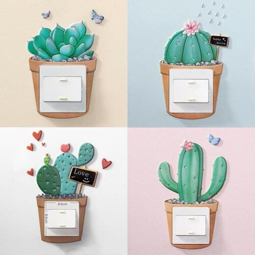 Cartoon Luminous Switch Sticker Wall DIY Decoration Fluorescent Glow in the Dark Livingroom Kids Room Switch Protective Cover