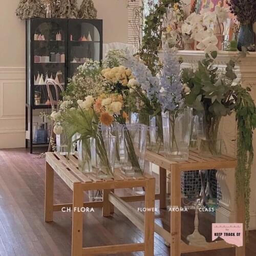 Solid wood new flower stand flower stand decoration flower shop display rack balcony garden living room multi-function ins pasto