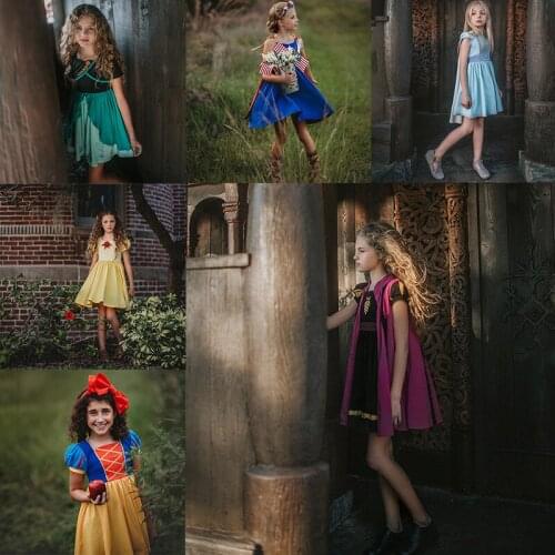 Pre-sale 2021 New Disney Mickey Minnie Princess Dress Elsa Anna Girls Summer Rapunzel Kids Party Costume Girls Dress For 2-10