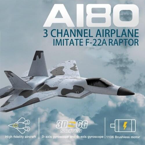 WLtoys XKS A180 RC Plane 3 Channel Airplane Ready to Fly Brushless Motor 3D 6G Mode Stunt Flying Rudder Adjustable RC Airplane