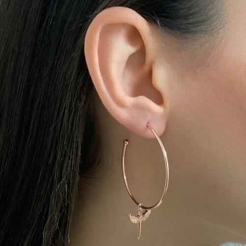 New Trend 925 Sterling Silver Fashion Dangle Drop Earrings For Women Angel Sword Fine Jewelry Accessories