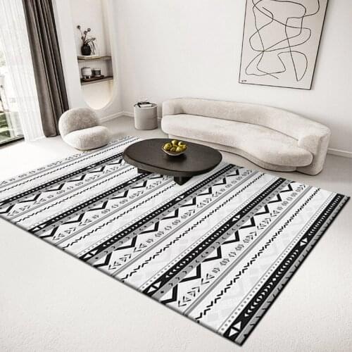 Nordic Brief Area Rugs Geometric Line Printed Carpets for Living Room Non-slip Bedroom Rug Adult Kids Mats Home Decor 120x160cm