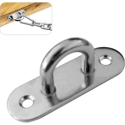 Pad Eye 304 316 Stainless Steel Oblong Plate Staple Hook Loop U-shaped Design Screws Wall Mount Marine Deck Hardware Rigging