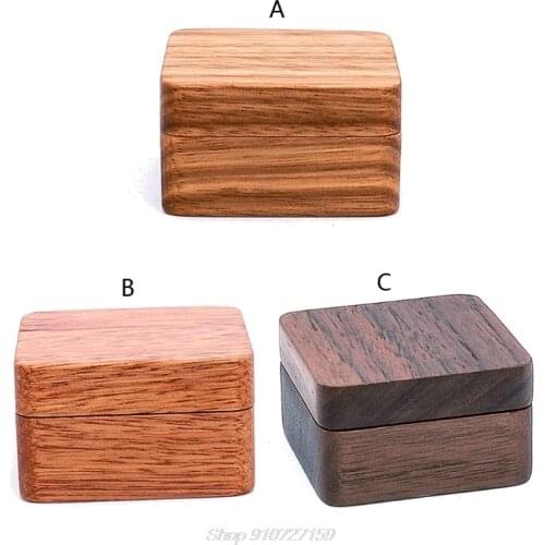 High Quality Rustic Men Suit Wooden Cufflink Gift Box Portable Sleeve Button Jewelry Walnut Wood Keepsake D18 20 Dropshipping