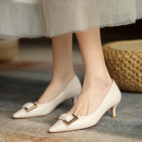 Ladies High Heels Pointed Toe High Heels Ladies Dress Shoes Metal Decorative High Heels Stiletto High Heels Ladies Shoes