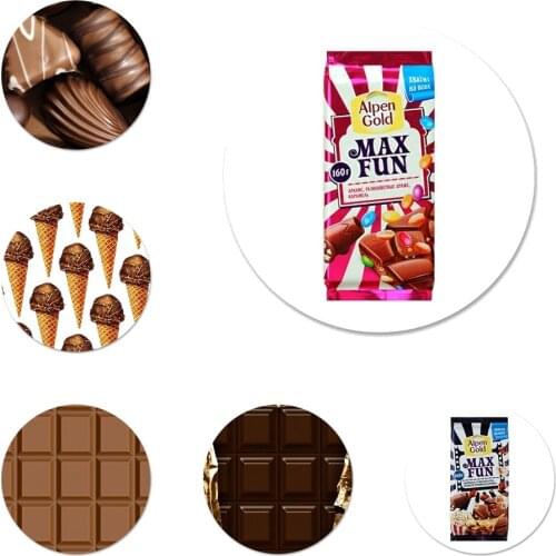 Alenka bar wonka chocolate Icons Pins Badge Decoration Brooches Metal Badges For Clothes Backpack Decoration 58mm