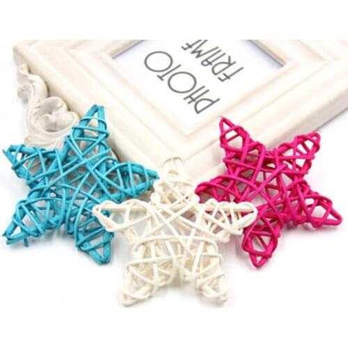 10PCS Lovely 6CM Rattan Star Sepak Takraw Home Wedding Christmas Birthday Party DIY Ornaments Rattan Ball Kids Toys Decorations