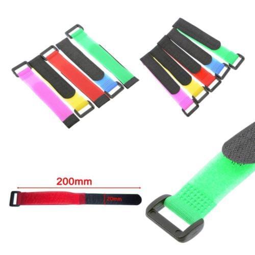 10pcs 8inch Self Adhesive Reusable Cable Tie Nylon Fastener Hook and Loop Strap Cord Ties PC TV Organizer 20cm Length 2cm Width