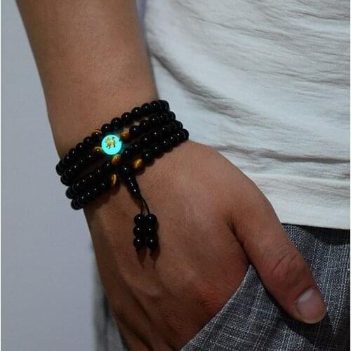 108 Beads Men Women Round 6mm Bead Bracelets High Quality Elastic Rope Tiger Eye Charm Bracelet For Men Or Women Bracelet