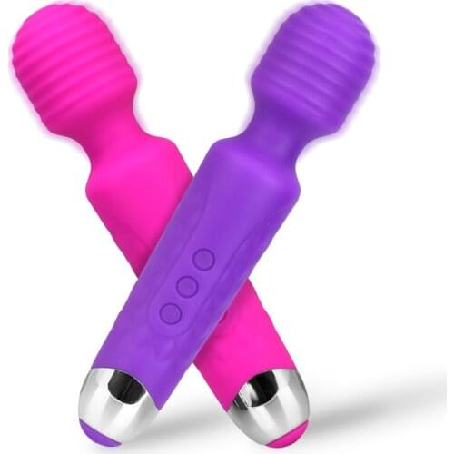 19cm Classic Magic Wand Vibrator For Clitoris Stimulator Nipple Massager Anal Plug Women Masturbator Sex Toys USB Rechargeable