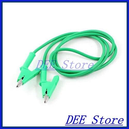 3.3ft Long Green Multimeter Power Supply Alligator Clip Test Lead Cable