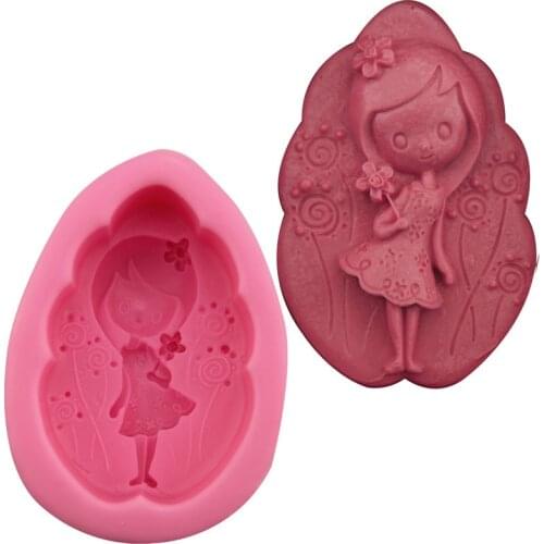 Leaf Girl 3D Soap Molds resin clay Leaf Shape silicone molds DIY handmade soap mold silica gel mould Newest Design
