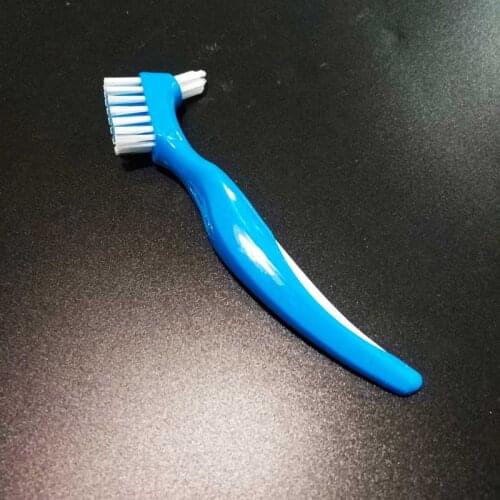 48pcs Y-Shape Denture d Brush Toothbrush Strong 0.25mm bristle for false teeth Dual Brush Heads total cleaning