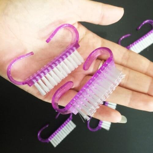 5 pcs/lot Small Size Plastic Nail Art Dust Clean Brush Mini Nail Arts Manicure Handle Scrubbing Tools Random Color 6.7cm*3.5cm