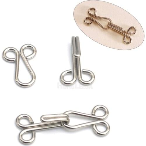50sets/lot HE-019 big metal brass hook / eye trousers/skirt/jeans pant 2 part hook eyes silver nickle color free shipping