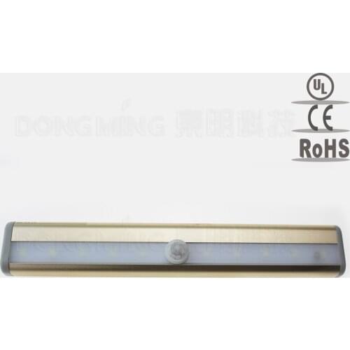 6pcs/lot battery powered Wireless PIR motion Sensor light for closet Cabinet Wardrobe Drawer led bar Light Cool/warm White