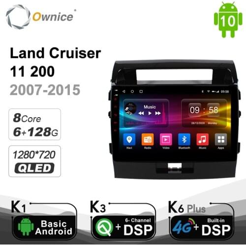 6G+128G QLED Android 10.0 Car DVD Navi GPS Player for Toyota Land Cruiser 11 200 2007-2015 DSP 4G LTE SPDIF Radio Multimedia