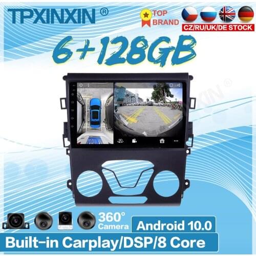6GB+128GB For Ford Mondeo 5 2014-2019 360 HD 2 Din Android 10.0 WIFI GPS Navigation DVR FM AM Bluetooth 2USB Car Multimedia