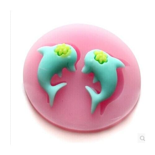 Free shipping Mini dolphins Modelling fondant silicon mold chocolate cake decoration silicone mold silicone mold