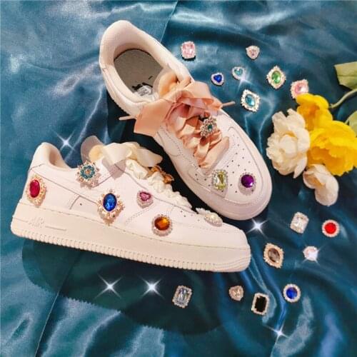 Shiny Rhinestone Sticker Shoes Decorative Patch Stickers Creative DIY Canvas Sports Shoes With Shoes Stickers Shoes Accessories