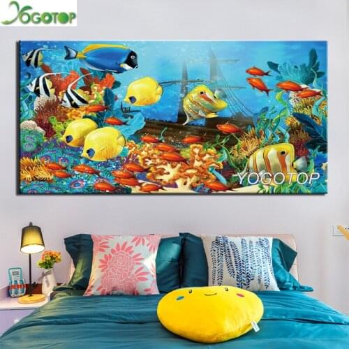 Large Diamond embroidery Koi Fish 5d diy diamond painting Animal full drill,5d mosaic rhinestone home Art undersea world YY1751