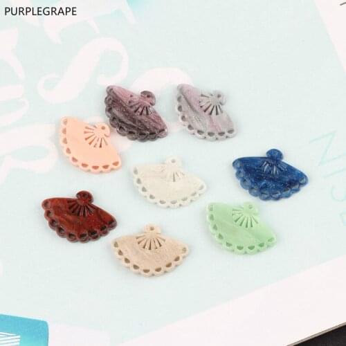 DIY Jewelry Accessories Japan and South Korea Fashion Personality Temperament Fresh Hollow Fan Earrings Material Pendant 10pcs