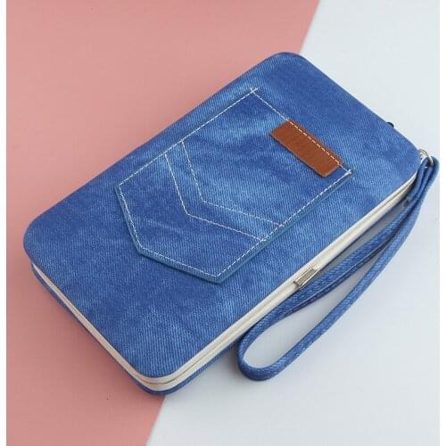 Womens Wallets Retro Multifunctional Two-Fold Lock Womens Long Clutches Womens Wallets Wristband Mobile Phone Pockets