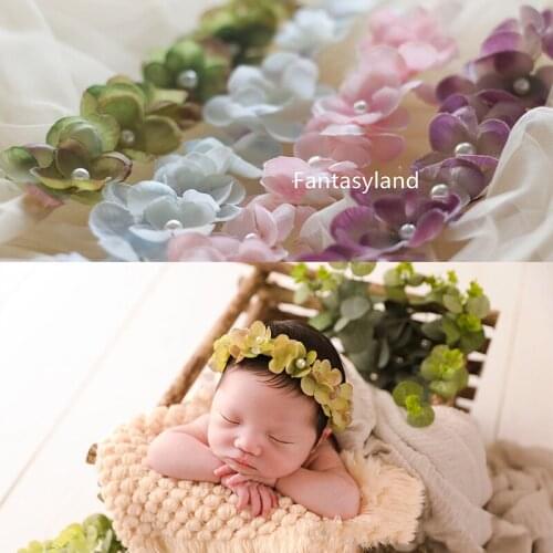 Newborn Photography Props Baby Headband Flower Headwear Infant Headdress Studio Baby Shoot Accessories Bebe Headwear Photo Props