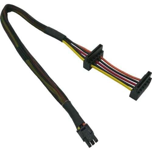 HDD SATA Power Cable Right-Angle SATA 15 Pin X2 to Mini 6 Pin ATX Adapter for Dell Inspiron 3653 3650 Series Compatible