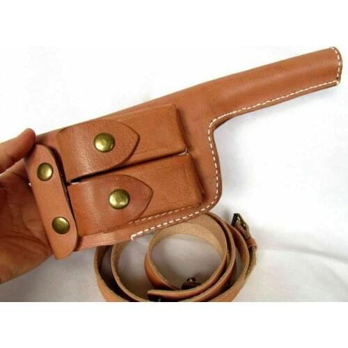 WWII WW2 GERMAN MAUSER C96 BROOMHANDLE LEATHER HOLSTER WORLD WAR II SOLDIER MILITARY WAR REENACTMENTS EQUIPMENT