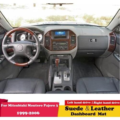 For Mitsubishi Pajero Shogun Montero 1999~2006 V60 V73 V77 Leather Dashmat Dashboard Cover Sunshade Car Styling Dash Mat Suede
