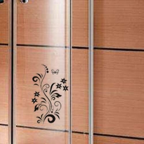 Beautiful Plant Beautiful Butterfly Vinyl sSickers Glass Bathroom A40019