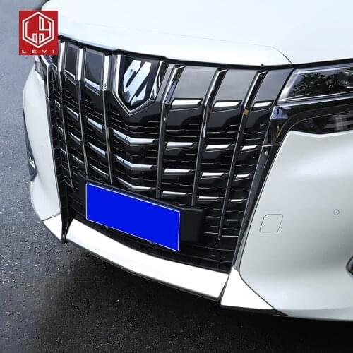 LEYI Auto parts 304 stainless steel Car front bumper trim for ALPHARD 2019 2020