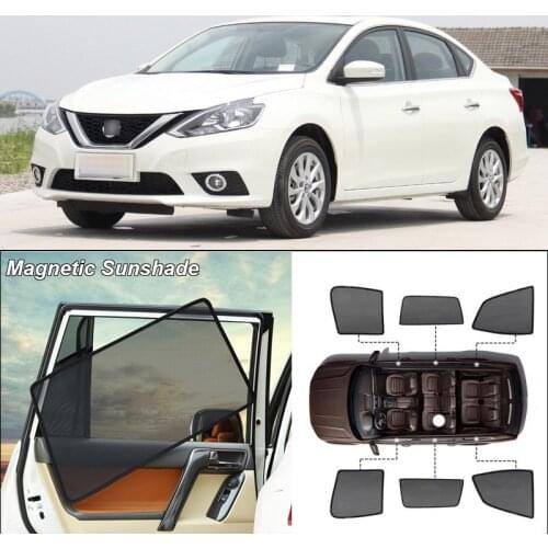 Car Side Windows Magnetic Sun Shade UV Protection Ray Blocking Mesh Visor For Nissan sylphy Curtain Accessories