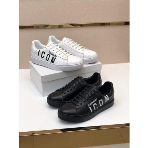 Italy Brand Dsquared2 Men leather Running Shoes Breathable Sneakers icon letter casual Shoes Boys Sneakers Board shoes