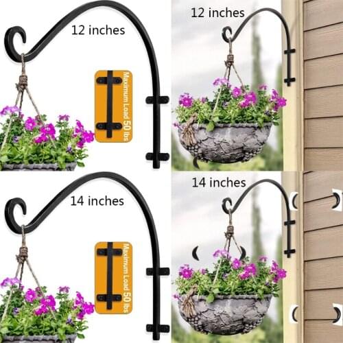 Outdoor 12in/14in Wall Light Hook Bracket Decorative Wall Hanger for Wind Chimes Garden Hanging Basket Planter Lantern Flower Po