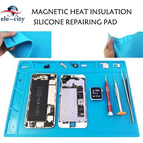 S-130 Heat Insulation Desk Mat Silicone Pad Magnetic Section BGA Soldering Phone Repair Tools for BGA Soldering Repair Station