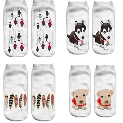3D Print Dog New Women Durable Socks Casual Polyester Socks Low Cut Ankle Sock Cartoons Casual Type Teenager Socks