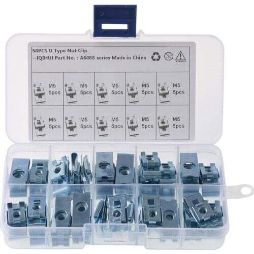 Galvanized Carbon Steel M5 U-shaped Nut Wear Resistance Strong Panel Hardness U-shaped Speed Nut Auto Fastener