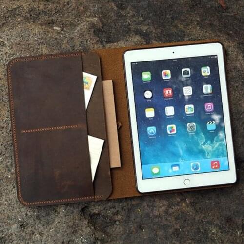 Personalized vintage distressed leather cover case for 2017 iPad Pro 10.5 / New iPad Pro 10.5 leather cover portfolio
