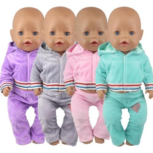 Casual Plush suit Fit For 43cm Baby Doll 17 Inch Reborn Baby Doll Clothes