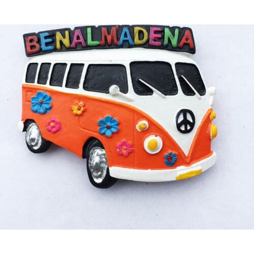 QIQIPP Spanish Bernal Madena Creative Bus Tour souvenir magnetic sticker refrigerator paste decorative hand salute