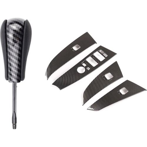 Gear Shift Knob for BMW E36 E38 E39 E46 Z4 Z3 E53 X5 X3 E60 E61 Long Lever Shifter & Window Lifter Switch Button Frame