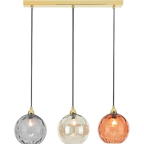 Nordic colored clear glass pendant lights restaurant designer long line art living room bedroom bedside lighting hanging lamps