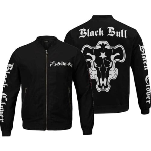 Punk 3D Street Clothing Black Clover Cosplay Bomber Jacket Anime Harajuku Coat College Outerwear Streetwear Plus Size Drop Ship