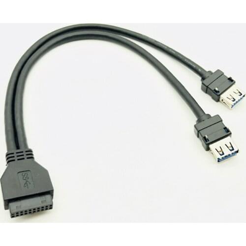 USB3.0 Cable USB Connector for PC Front Panel USB Hub USB 3.0 20pin Header Dual Port USB3 Adapter Fixed Foot for DIY Panel Mount